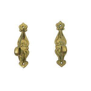Vintage Brass Brackets Towel Bar Rod Holder Ends No Rod Bathroom Hardware Ornate